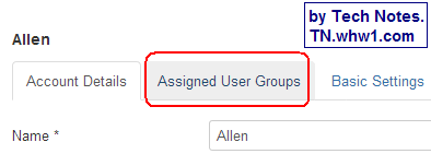 Select User groups tab.